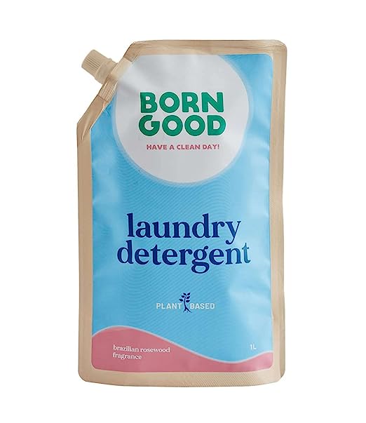 Born Good Plant Based Fragrance Liquid Detergent | Biodegradable, Non-Toxic, Eco-Friendly | Baby Safe, Skin Safe, Pet Safe | Front, Top load, Hand-wash | No LABSA, No Phosphates, No Sulphates | 1L image 1