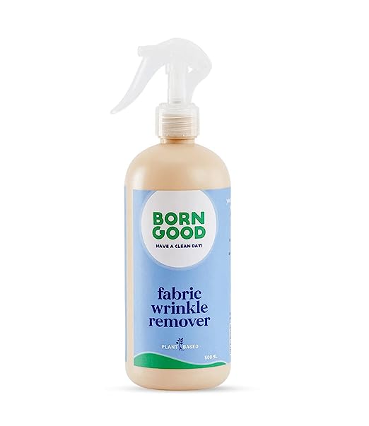 Born Good Plant-based Fabric Wrinkle Remover | Removes Creases | Fabric Refresher | Odor Eliminator | Biodegradable, Non-toxic | For Upto 100 Shirts | 500 ml image 1
