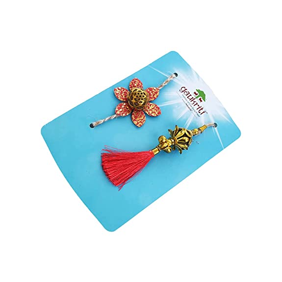 GAUKRITI Handmade Cow Dung Eco-friendly Bhai Bhabhi Rakhi