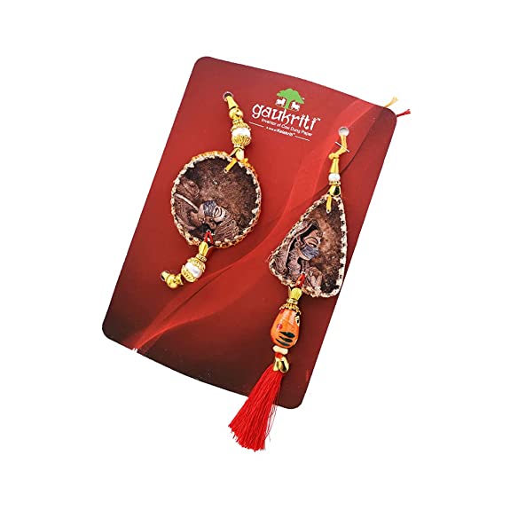 GAUKRITI Handmade Cow Dung Eco-friendly Bhai Bhabhi Rakhi