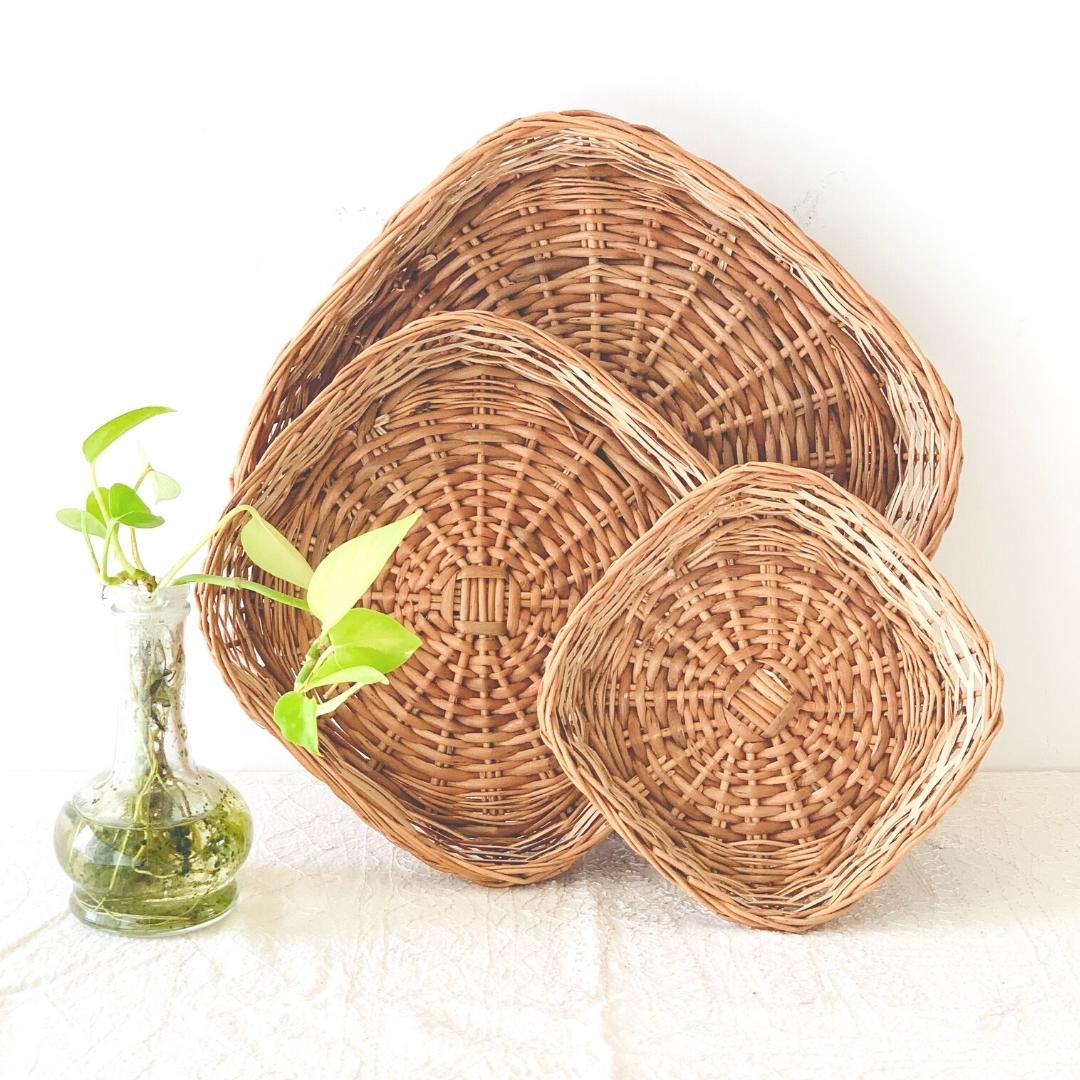 5 Paisa Wicker Basket, 3pc set image 1