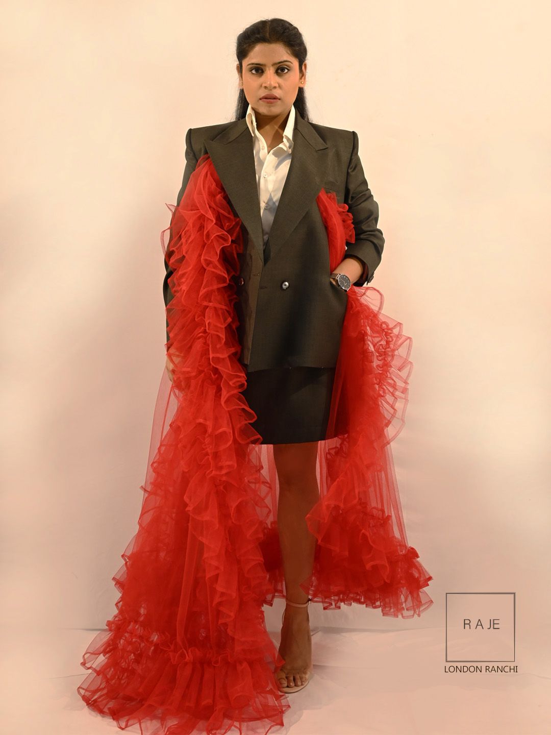 Ace Red Tulle Interchangeable Blazer