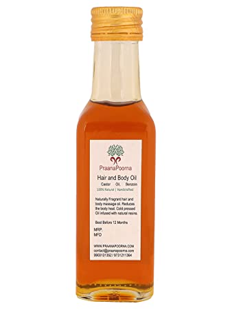 PraanaPoorna Natural Moisturiser Fragnant Castor Oil,100 ml image 1