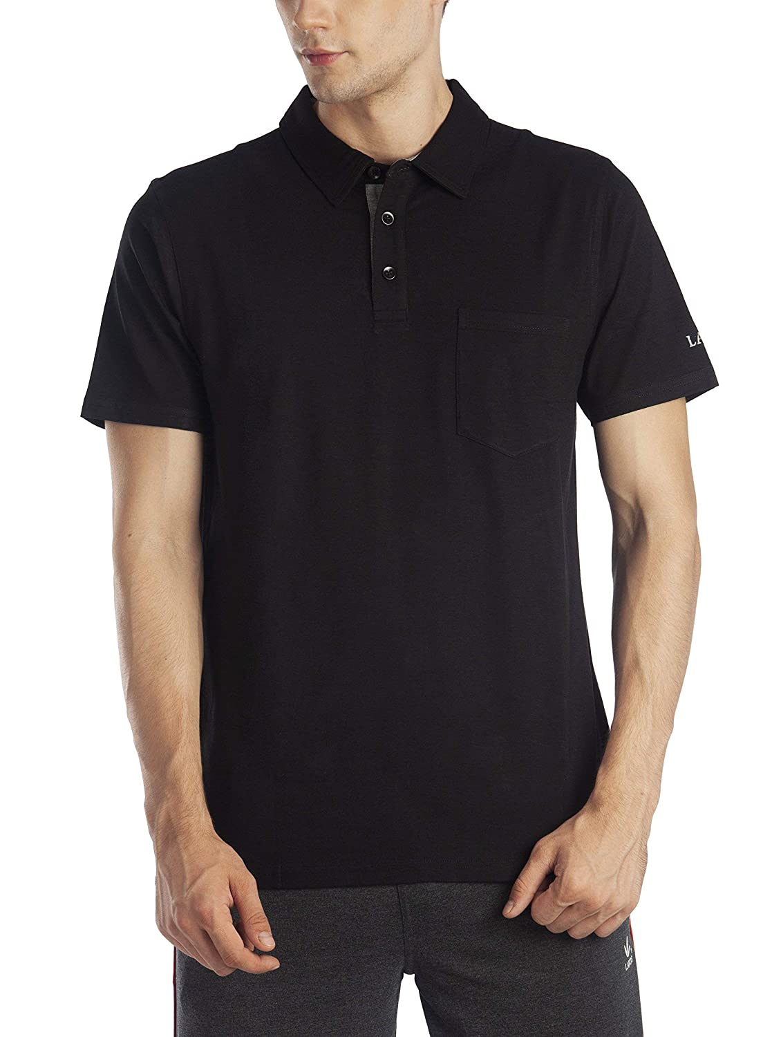 Lavos Men's Polo T-Shirt Active wear Collar Neck with Pocket | Bamboo Cotton Anti-Microbial 4-Way Stretchable | Regular Fit Half Sleeve Gym Fitness image 1