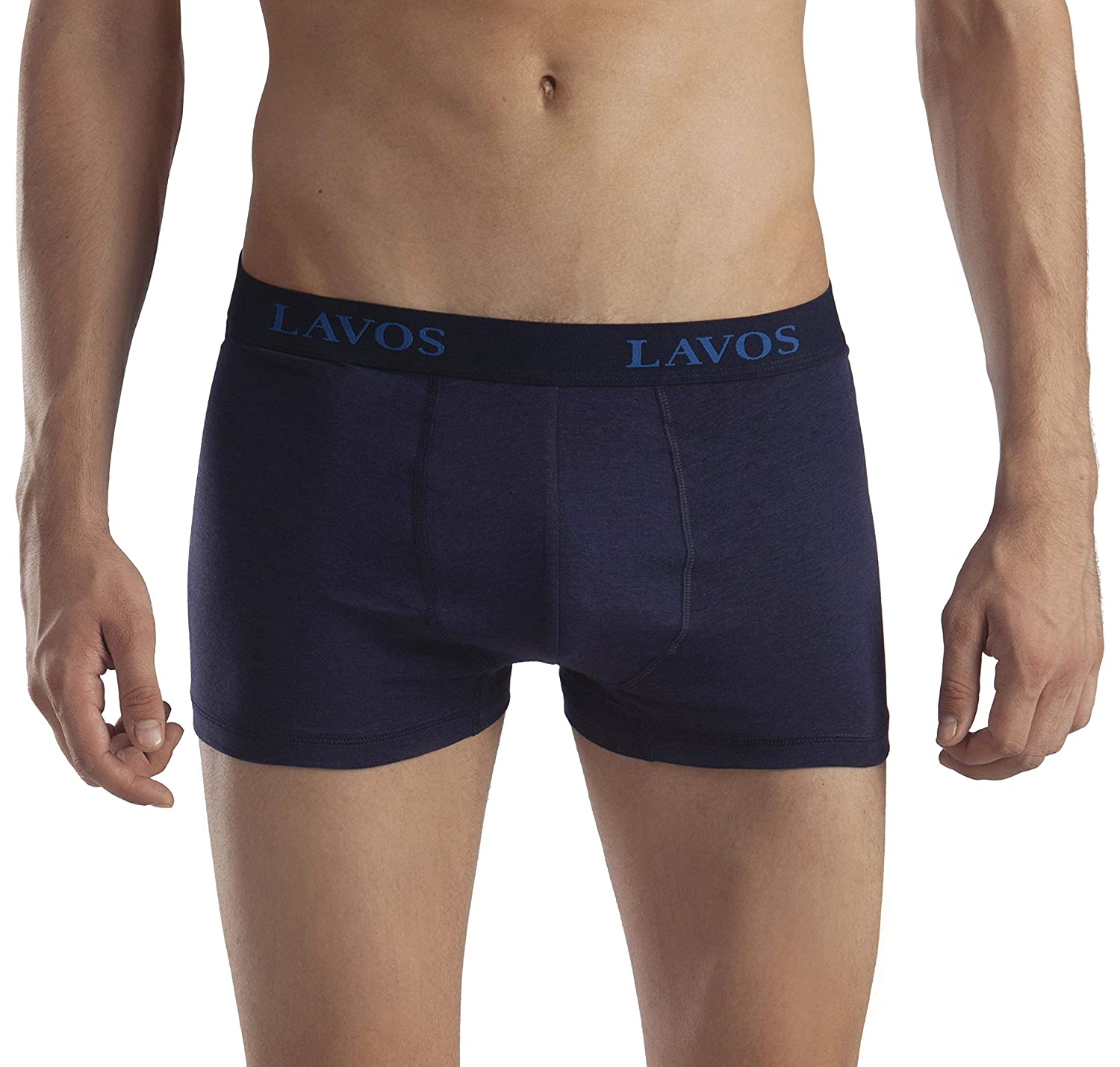 Lavos Mens Boxer Brief Short Underwear with Fly Opening | Anti-Bacterial Bamboo Cotton 4-Way Stretchable image 1