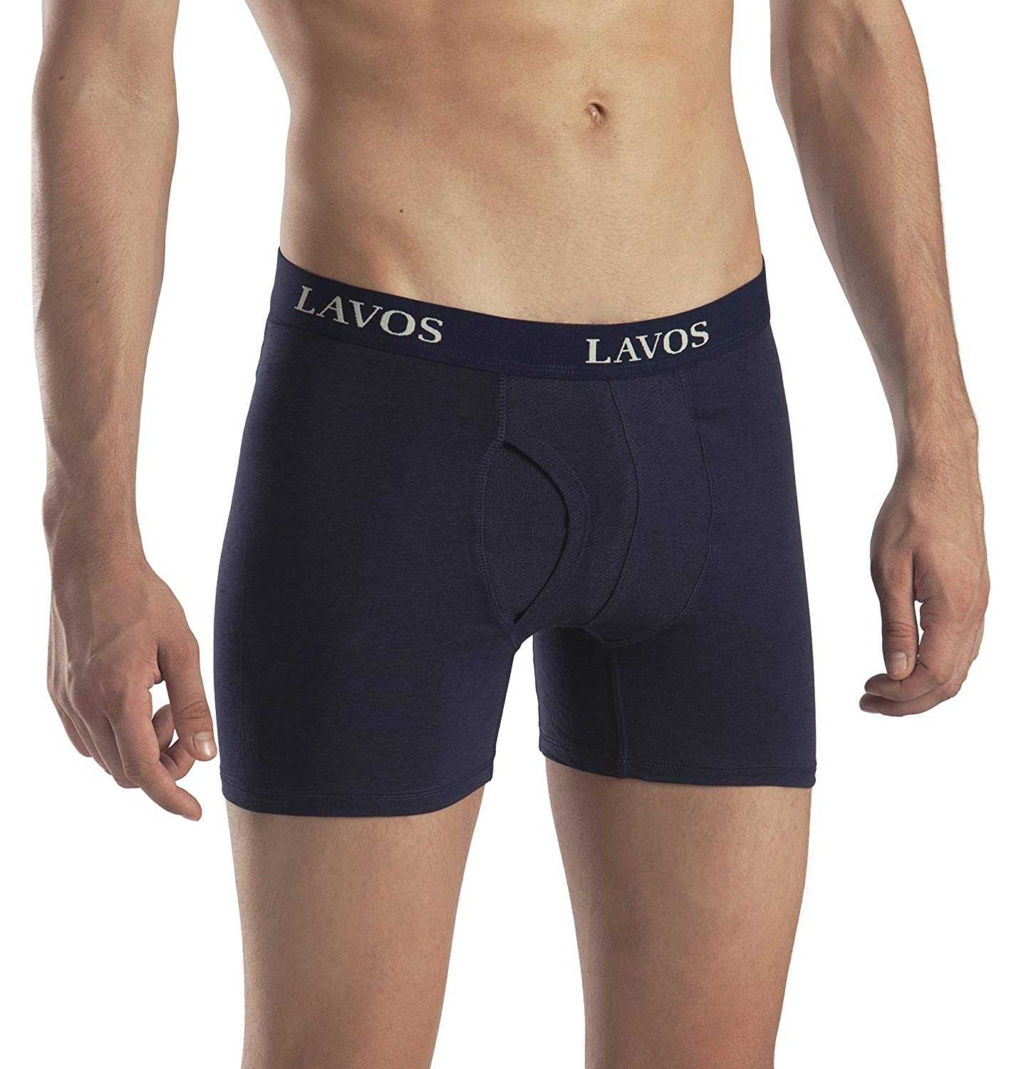 Lavos Mens Boxer Brief Long Underwear with Fly Opening | Anti-Bacterial Bamboo Cotton 4-Way Stretchable image 1