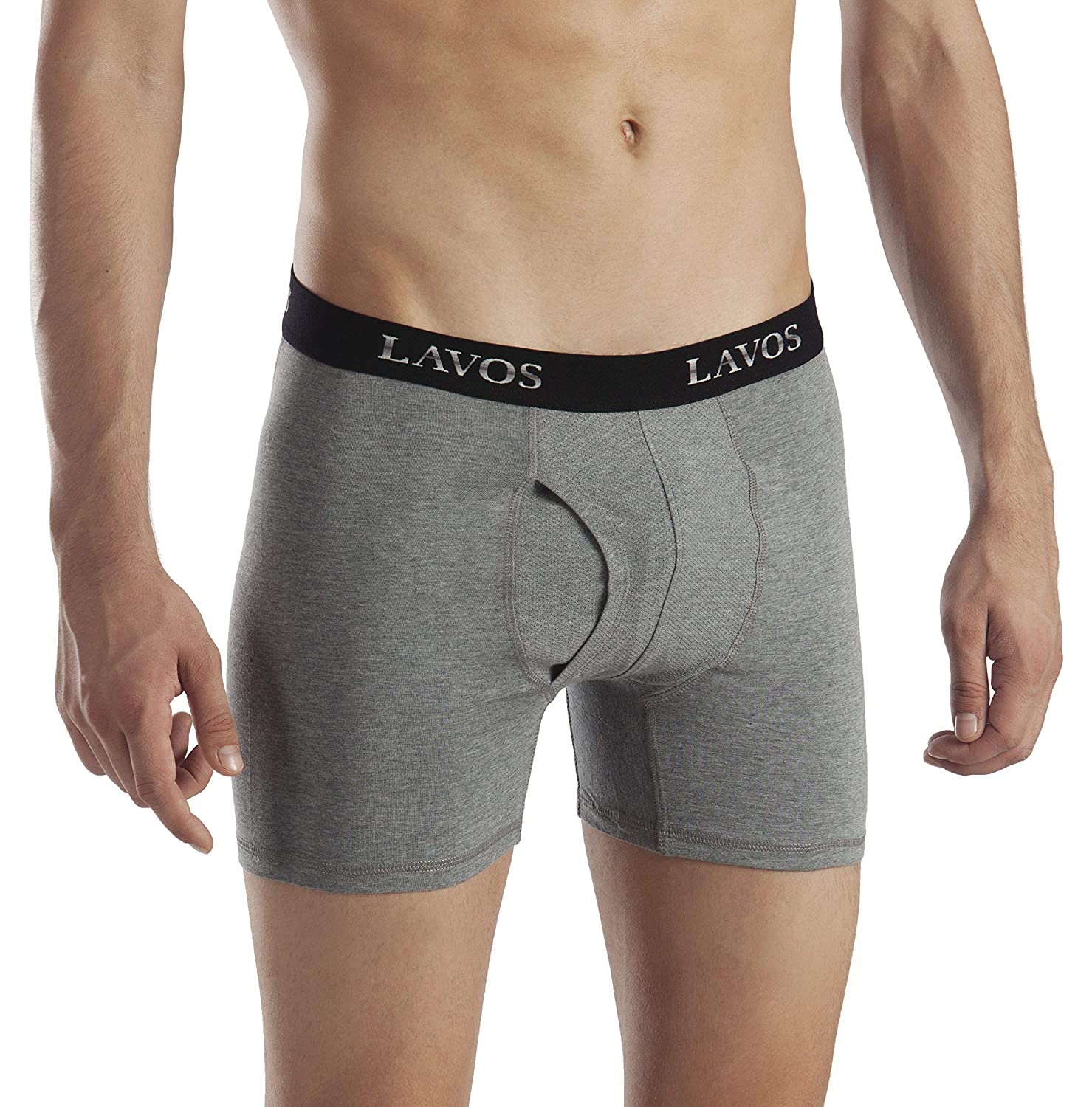 Lavos Mens Boxer Brief Long Underwear with Fly Opening | Anti-Bacterial Bamboo Cotton 4-Way Stretchable image 1