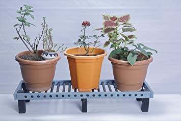 Econiture Pot Stand - 3ft | Color Blue | Low Height | Maintenance Free and Durable | Easy to Clean | Balcony, Garden, Terrace, Living Room, Porch image 1